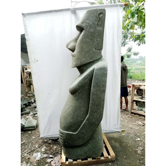 Moai zen garden statue from easter island in natural stone 200 cm