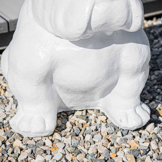 Modern bulldog statue white 40cm
