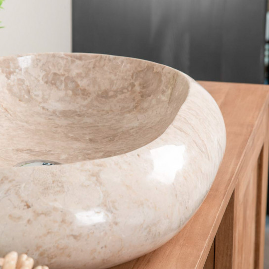 Murano large cream marble countertop sink 60 cm