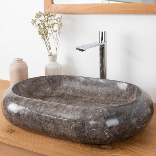 Murano large grey marble countertop sink 60 x 40