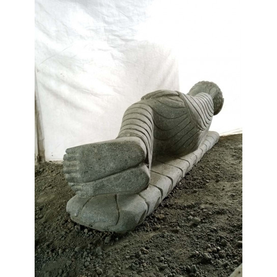 Natural volcanic rock reclining buddha garden statue 120 cm
