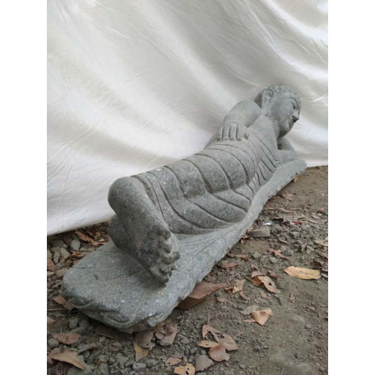Natural volcanic rock reclining buddha statue 120 cm