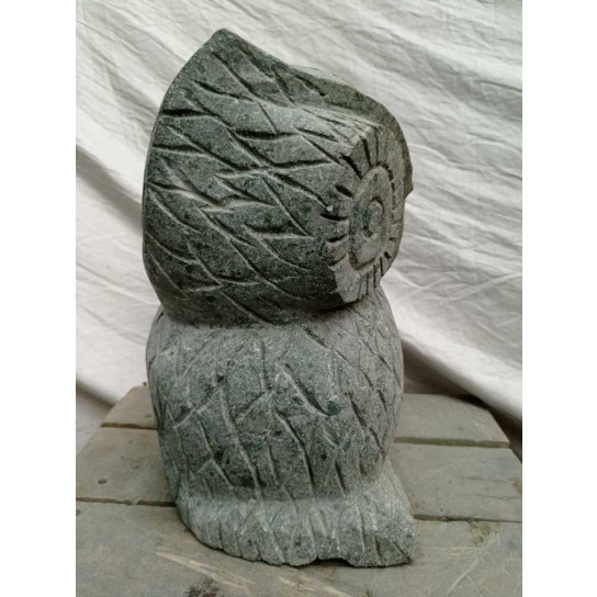 Owl natural stone statue 30 cm