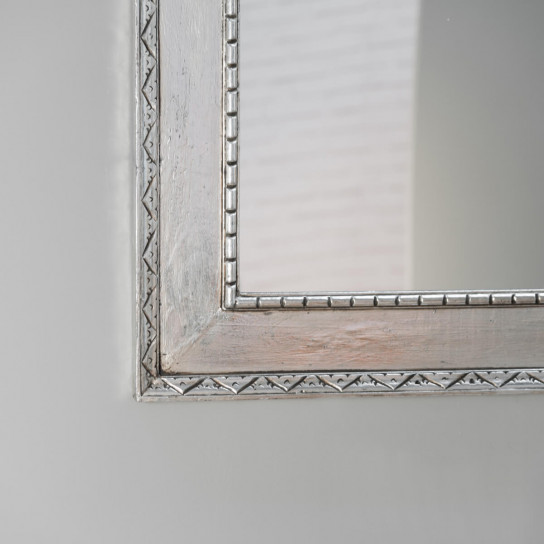 Palermo silver-coloured weathered-finish wood mirror 140 x 80 cm