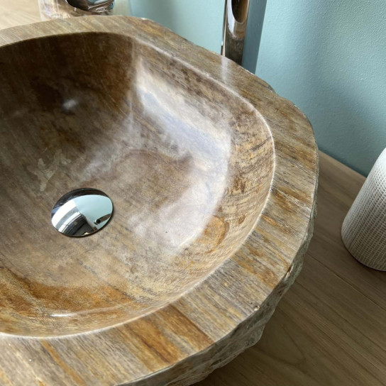 Petrified wood countertop sink 46 cm
