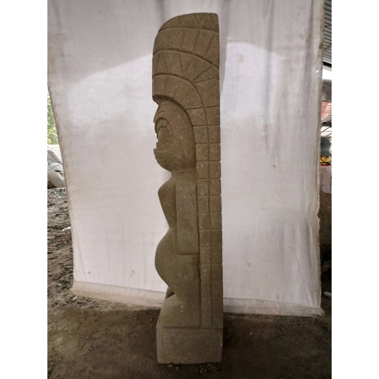 Polynesian tiki statue rambut of volcanic stone 1.50 m