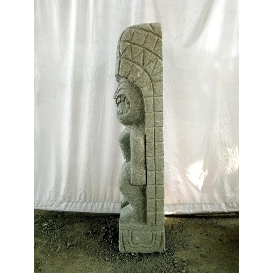 Polynesian volcanic rock tiki statue 1 m