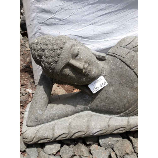 Reclining buddha volcanic rock garden poolside statue 2 m
