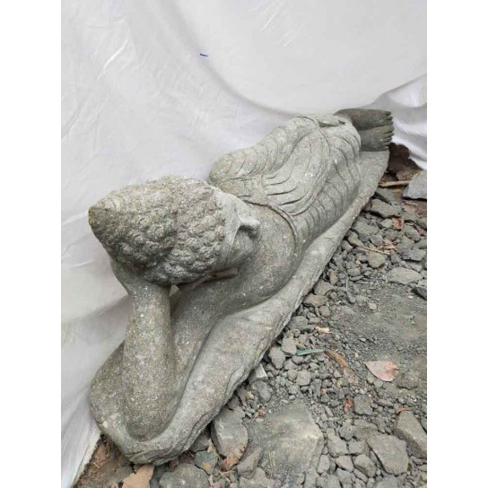 Reclining buddha volcanic rock garden statue 150 cm