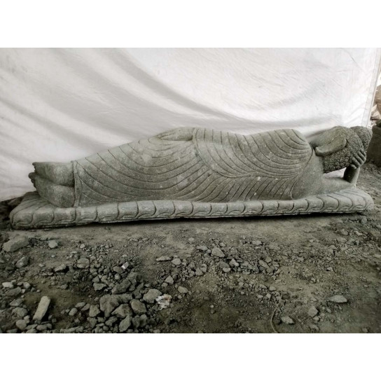 Reclining buddha volcanic rock garden statue 2 m