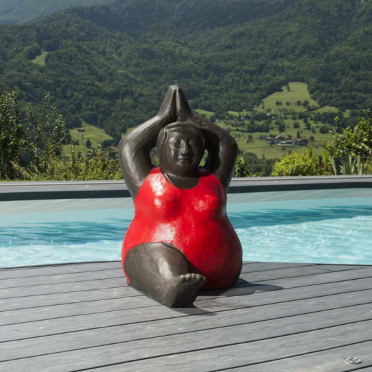 Red fat woman sculpture
