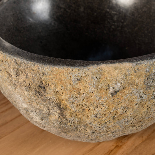 River stone countertop sink with soap holder 35 cm