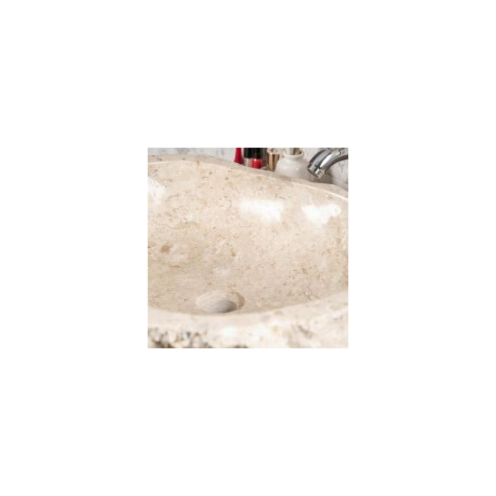 Roc large cream marble countertop bathroom sink 45-55 cm