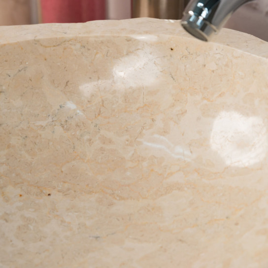Roc large cream marble countertop bathroom sink