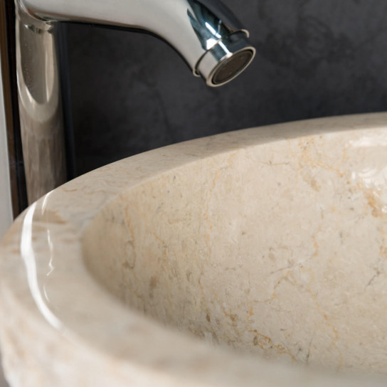 Rome cream marble countertop sink 35 cm