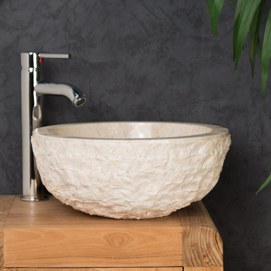 Rome cream marble countertop sink 35 cm