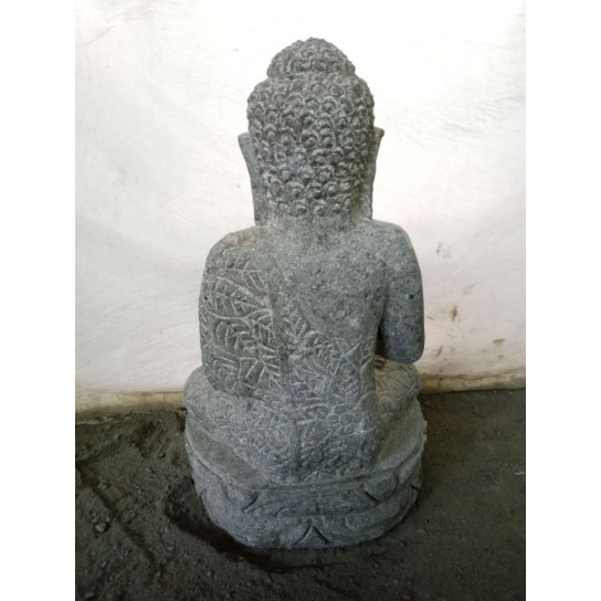 Seated buddha natural stone statue prayer pose 50 cm