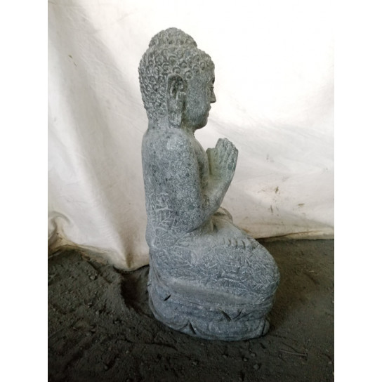 Seated buddha natural stone statue prayer pose 50 cm