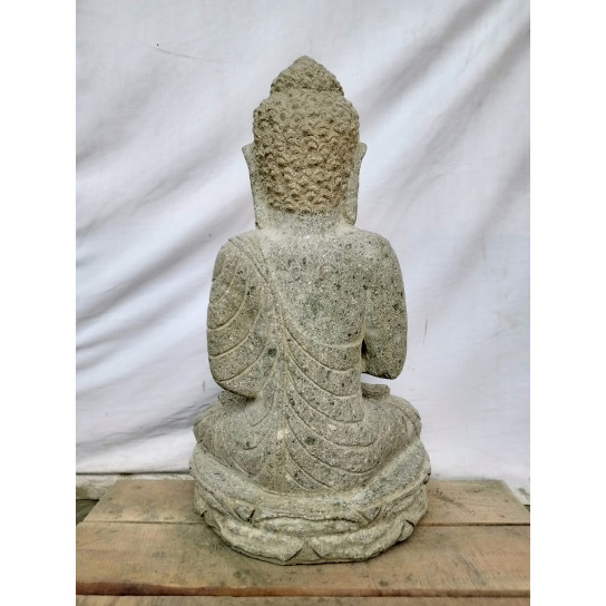 Seated buddha stone statue prayer pose 50 cm