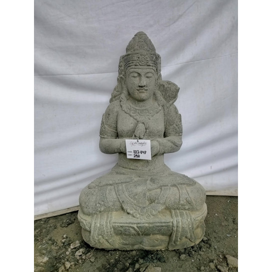 Seated goddess dewi natural stone garden statue 80 cm
