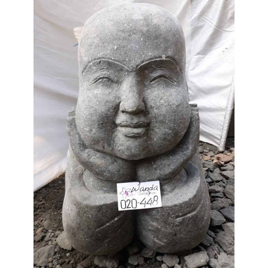 Smiling monk stone garden statue 105 cm
