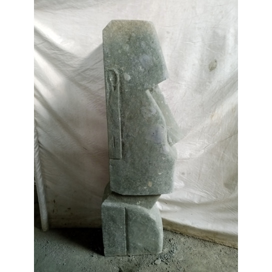 Standing moaï statue in natural stone 120 cm