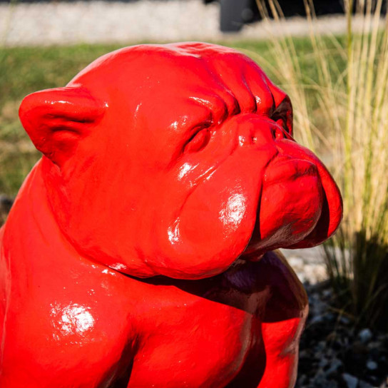 Statue garden bulldog red 40cm