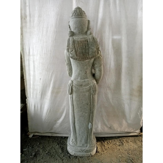 Statue with water jar goddess dewi made of volcanic stone 1,50m.