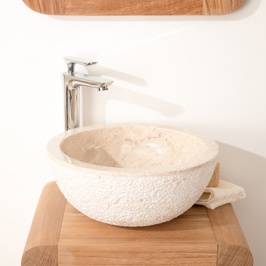 Stromboli cream countertop stone hand basin 35 cm