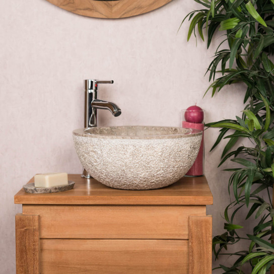Stromboli grey marble countertop basin 35 cm
