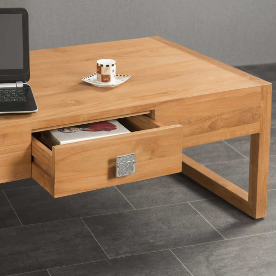 Thea rectangular teak coffee table 110