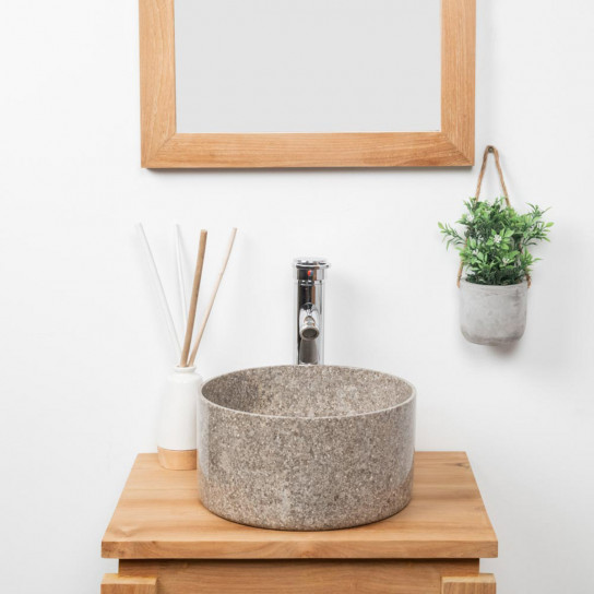 Ulysse round grey marble bathroom sink 30 cm