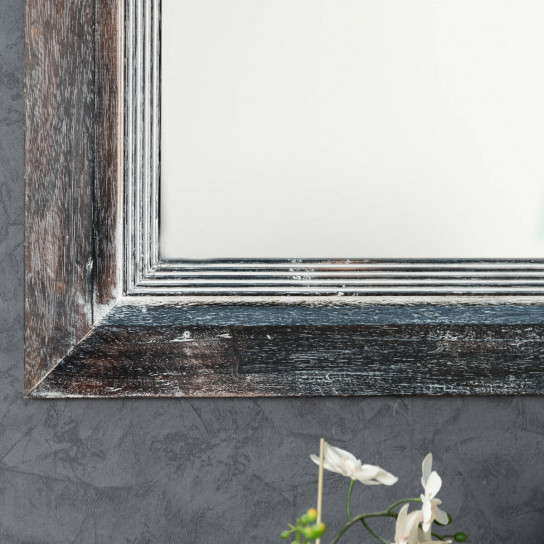 Venice ceruse weathered-finish wood mirror 140 x 80 cm