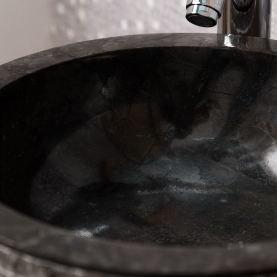 Vesuvius black marble countertop sink 35 cm