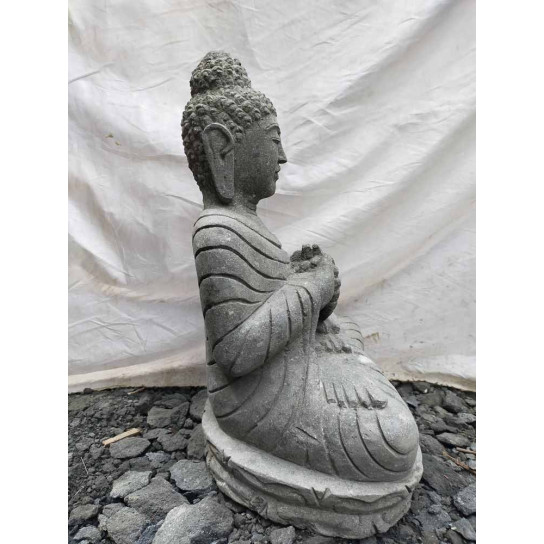 Volcanic rock seated buddha chakra pose 50 cm