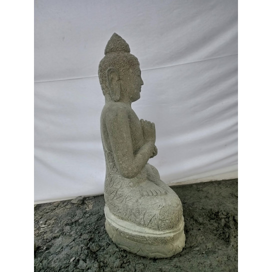 Volcanic rock seated buddha statue chakra pose 80 cm