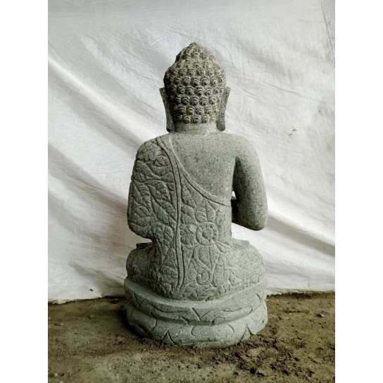 Volcanic stone statue of Buddha for zen garden chakra position 50 cm