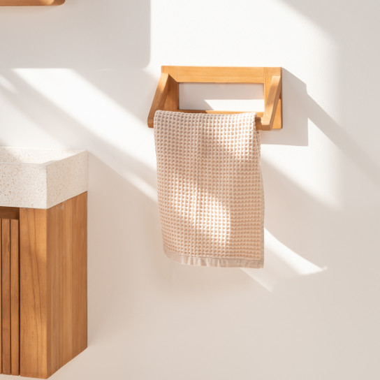 Wood wall-mounted towel holder