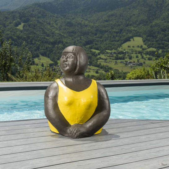 Yellow fat woman statue