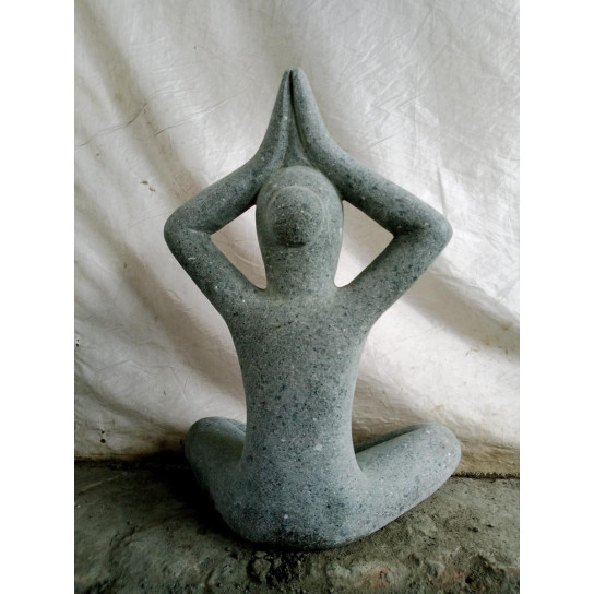 Yoga volcanic stone design statue 50 cm
