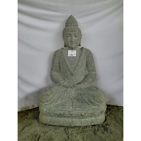 Zen buddha stone garden statue offering pose 120 cm