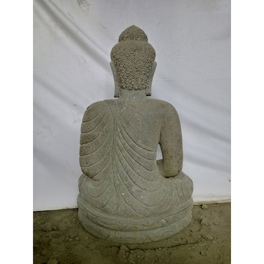 Zen buddha stone garden statue offering pose bowl 84 cm