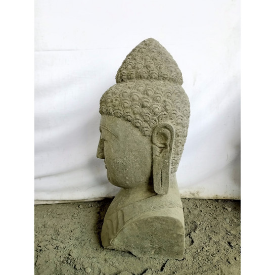 Zen decorative volcanic rock buddha bust 70 cm