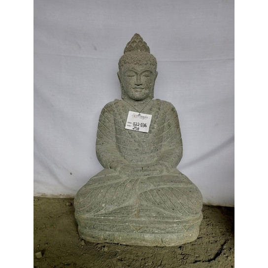 Zen garden Buddha statue sitting position meditation volcanic stone 80 cm