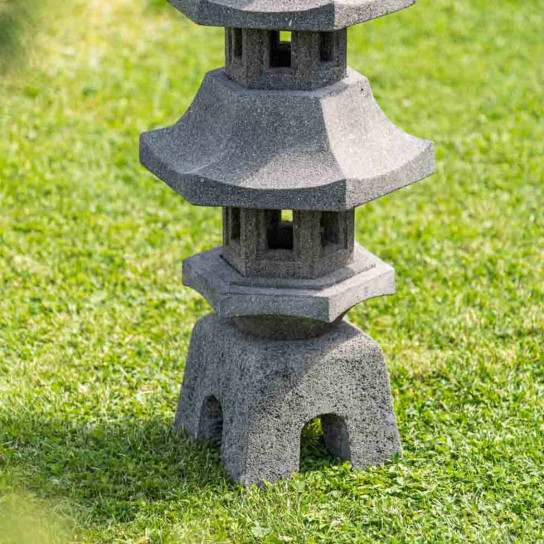 Zen lava stone pagoda japanese garden lantern 100 cm