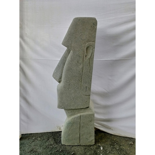 Zen moai volcanic rock garden statue 100 cm