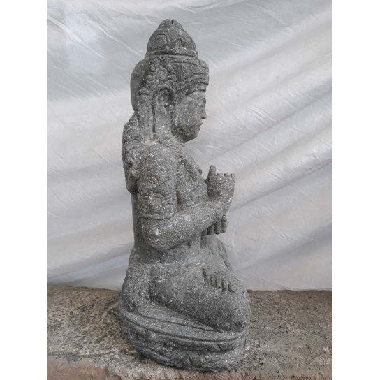 Zen seated goddess chakra stone garden statue 50 cm