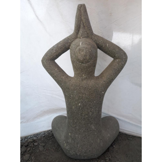Zen stone sculpture woman yoga position 100 cm