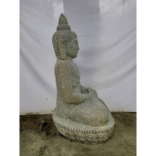 Zen sukothai buddha garden statue in volcanic stone 80 cm