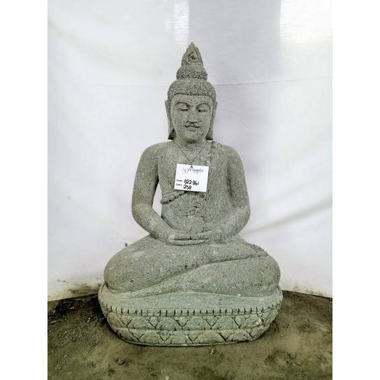 Zen sukothai buddha garden statue in volcanic stone 80 cm